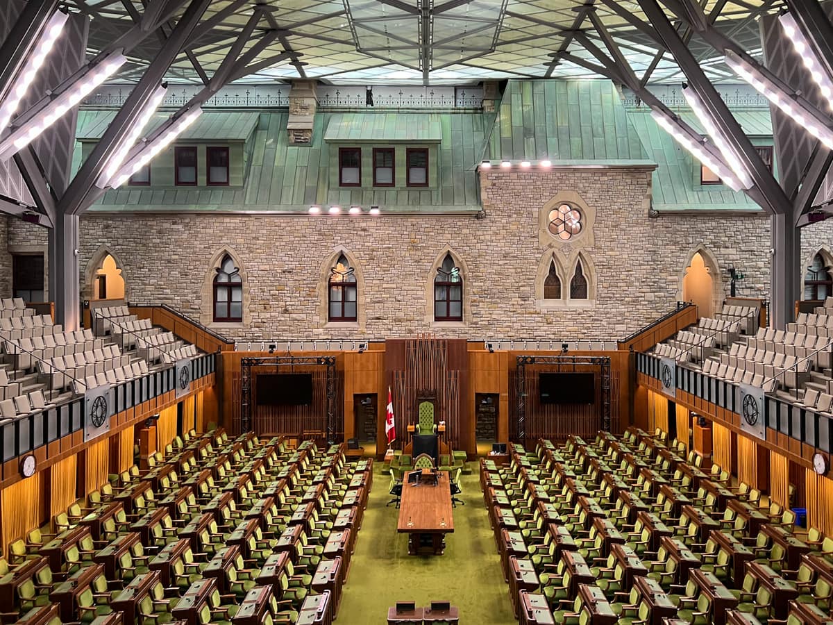 The House of Commons chamber in the West Block of Parliament Hill, Ottawa